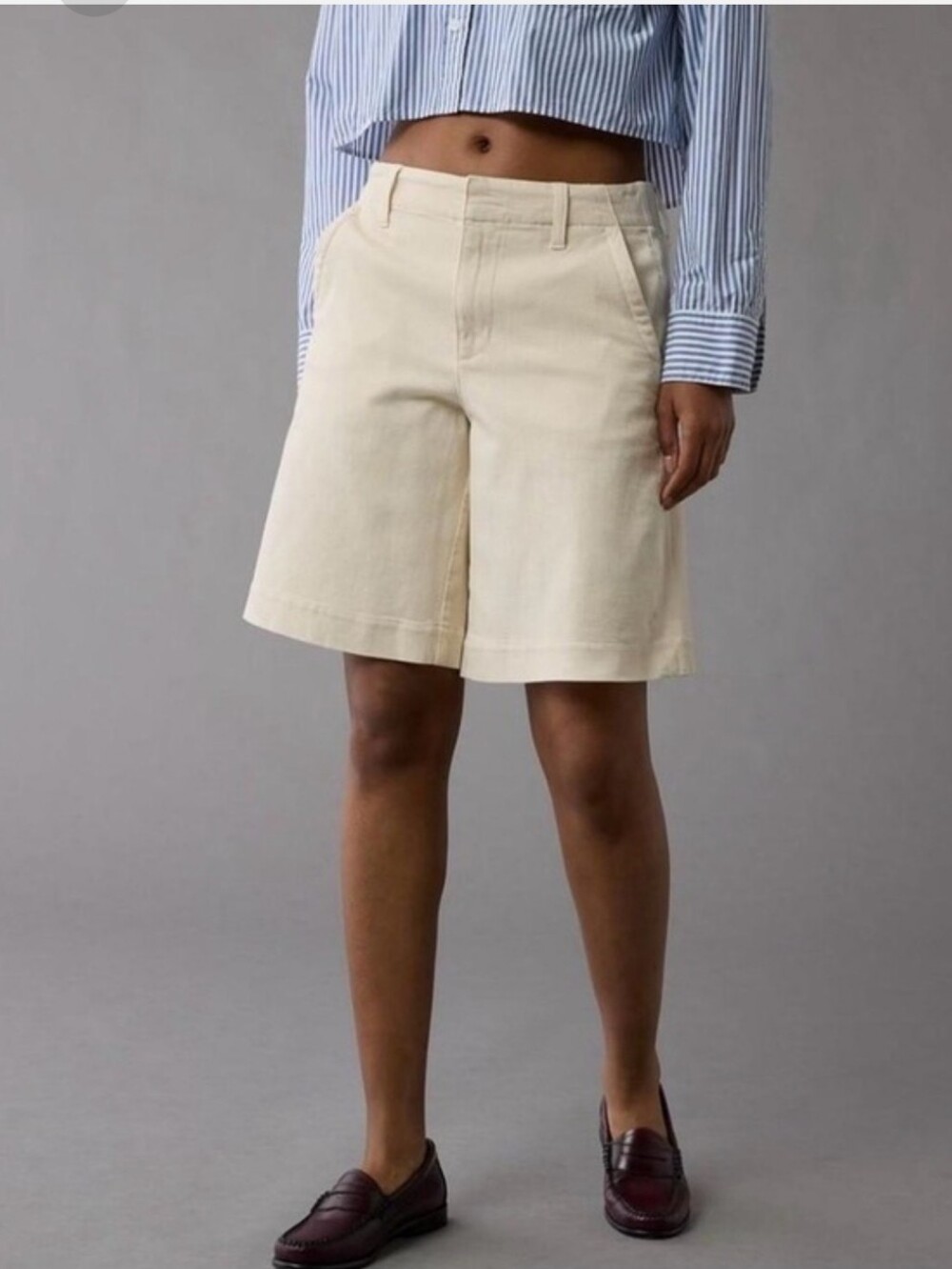 American Eagle Cream Trouser Bermuda Shorts NWT